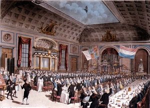 Den patriotiske middag afholdt på City of London Tavern, af Thomas Rowlandson