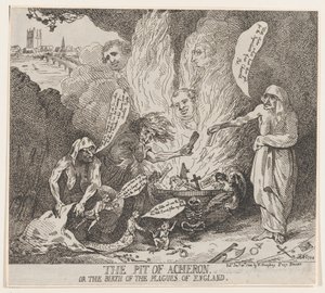 The Pit of Acheron eller The Birth of the Plagues of England, 28. januar 1784., 28. januar 1784. af Thomas Rowlandson