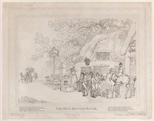 Posthesten fra The Life of a Racehorse, eller The High-Mettled Racer, 20. juli..., 20. juli, 1789 af Thomas Rowlandson