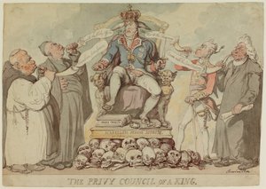 Det kongelige råd for en konge af Thomas Rowlandson