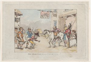 Produktionen af et posthus, 1808., 1808. af Thomas Rowlandson