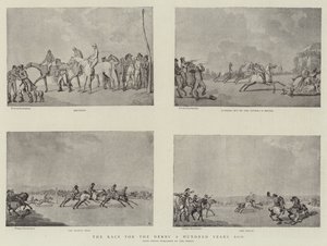 Derbyløbet for hundrede år siden af Thomas Rowlandson