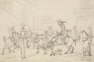 Rideskolen (pen og blæk på papir) af Thomas Rowlandson
