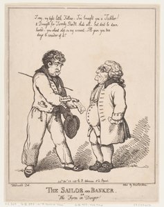 Sømanden og bankmanden eller firmaet i fare, 28. oktober 1799., 28. oktober 1799. af Thomas Rowlandson