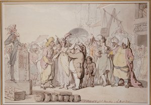 Salget af engelske skønheder i Ostindien, ca. 1810 af Thomas Rowlandson