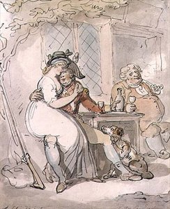 Soldatens afgang (pen & blæk, akvarel) af Thomas Rowlandson