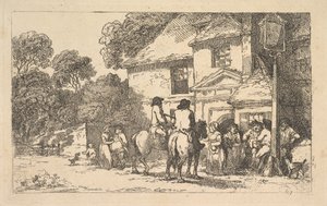 The Three Horseshoes, a Roadside Inn, 18. december 1787. af Thomas Rowlandson