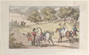 Præstens familie på vej til kirken, fra The Vicar of Wakefield, 1. maj 1817., 1. maj 1817 af Thomas Rowlandson