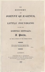 Titelside fra The History of Johnny Quae Genus, The Little Foundling of the Late Docto..., 1822. af Thomas Rowlandson