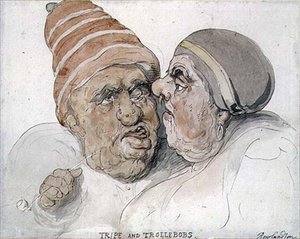 Kald og trollebobs (akvarel) af Thomas Rowlandson