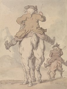 To mænd til hest set bagfra af Thomas Rowlandson
