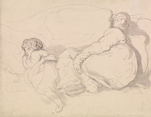 To sovende figurer af Thomas Rowlandson