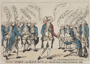 Onkel George og Black Dick ved deres nye spil søfjerbold af Thomas Rowlandson