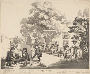 Begravelsesforretningernes festligheder af Thomas Rowlandson