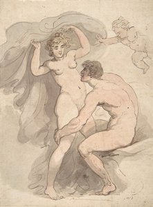 Venus, Anchises og Amor, 1780-1827. af Thomas Rowlandson