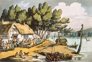 Udsigt nær Newport, Isle of Wight, pub. 1822. af Thomas Rowlandson