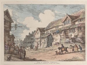Udsigt over Liskard, Cornwall, fra Views in Cornwall, 12. april 1812., 12. april 1812. af Thomas Rowlandson