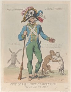 Længe leve kongen! Længe leve kejseren. Længe leve Djævelen., 12. april 1815., 12. april 1815. af Thomas Rowlandson