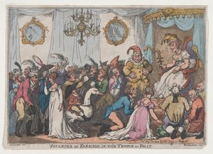 Votaries of Fashion in the Temple of Folly, 25. august 1808., 25. august 1808. af Thomas Rowlandson