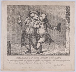 Walking Up the High Street, Edinburgh Picturesque Beauties of Boswell, Part the F..., 15. maj 1786. af Thomas Rowlandson