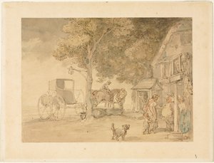 Vanding af heste af Thomas Rowlandson