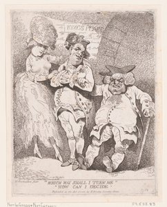 Hvilken vej skal jeg vende mig Hvordan kan jeg beslutte, ca. 1780., ca. 1780. af Thomas Rowlandson
