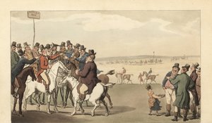 Ung engelsk herre, der spiller på Newmarket-væddeløbsbanen af Thomas Rowlandson