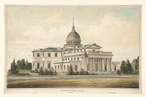 N.E. Udsigt over statshuset bygget 1794 - Trenton, N.J. Ændret og forstørret 1845-6 af Thomas S. Sinclair
