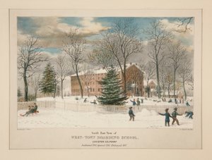 West-Town Boarding School (sydøstudsigt), Chester Co., Pa. af Thomas S. Sinclair