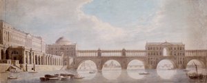 Foreslået design til en bro over Themsen ved Somerset House