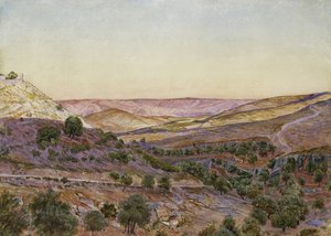 Moabs bakker og Hinnom-dalen, 1854 (akvarel og kropsfarve)