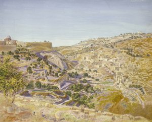 Udsigt over Jerusalem, 1854 (akvarel på papir)