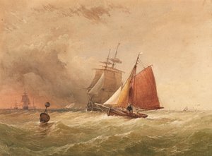 En skænderi på vej (akvarel) af Thomas Sewell Robins