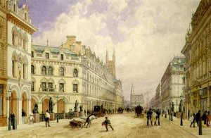 Holborn-viadukten, der ser mod øst, City of London af Thomas Shotter Boys