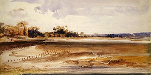 Les Salinieres, Trouville (akvarel på papir) af Thomas Shotter Boys