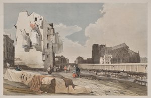 Malerisk arkitektur i Paris, Gent, Antwerpen, Rouen: Nôtre Dame, Paris, fra Quai St. Bernard