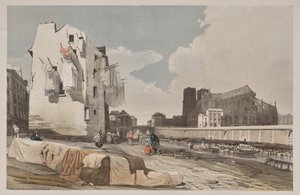 Malerisk arkitektur i Paris, Gent, Antwerpen, Rouen: Nôtre Dame, Paris, fra Quai St. Bernard af Thomas Shotter Boys