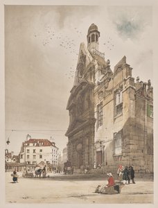 Malerisk arkitektur i Paris, Gent, Antwerpen, Rouen: St. Etienne du Mont, Paris af Thomas Shotter Boys