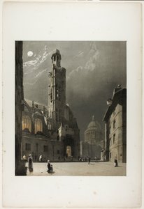 Etienne du Mont og Pantheon, Paris, planche 20 fra Picturesque Architecture in Paris, Ghent, Antwerp, Rouen, Etc. af Thomas Shotter Boys