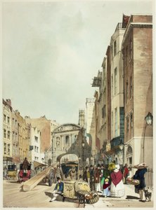 Temple Bar fra The Strand, tallerken 22 fra Original Views of London as It Is af Thomas Shotter Boys