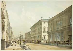 Klubhusene og Pall Mall, tallerken tretten fra Original Views of London as It Is af Thomas Shotter Boys