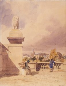 Concorde-broen set fra terrassen på Tuilerierne af Thomas Shotter Boys