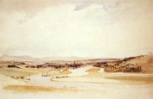 Seinen i Rouen (akvarel på papir) af Thomas Shotter Boys