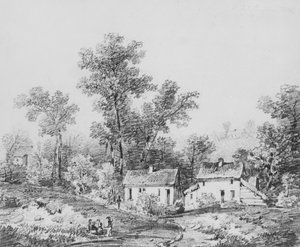 Gårdslandskab (fra McGuires scrapbog) af Thomas Sidney Cooper