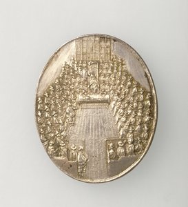 Dunbar-medalje, der viser The House of Parliament 1650 (bagside) (sølv) (for forside se 168065) af Thomas Simon