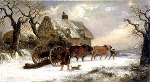Carting Timber - Winter (olie på panel)