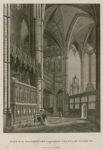 En del af Sachristary, der fører til Chapel of King Henry VII, Westminster Abbey, London