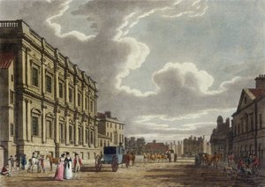 Whitehall, Westminster i London (farvet akvatint)