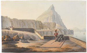 The Guvernors Cottage on the Rock of Gibraltar, marts 1827. (akvarel) af Thomas Staunton St Clair