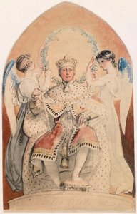 George III., König von England (1738-1820), auf dem Thron af Thomas Stothard
